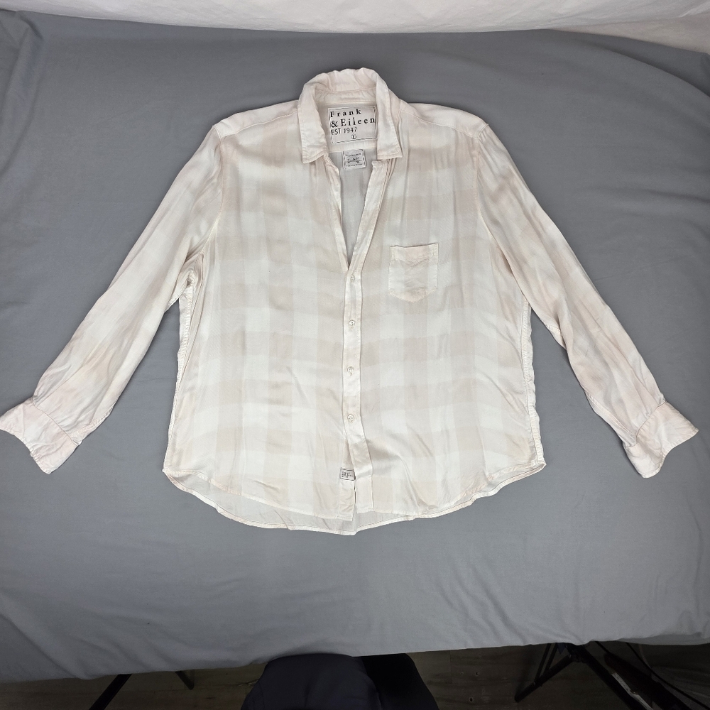 Frank & Eileen Women's Long Sleeve Lightweight Relaxed Fit Button-up Shirt Large